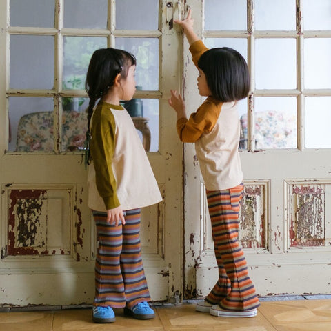 &amp;pal 2024AW border flare pants, khaki