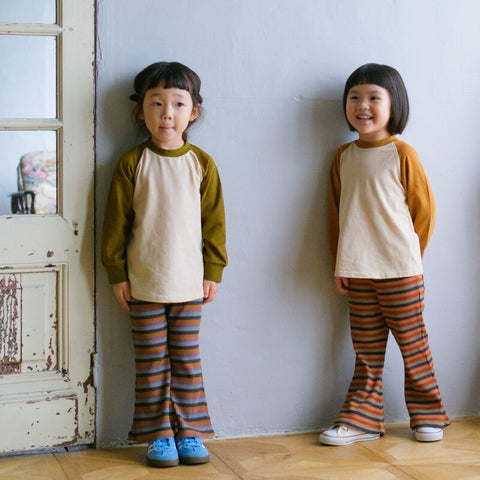 &amp;pal 2024AW border flare pants, khaki