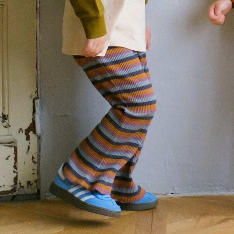 papier リブパンツ &pal（アンドパル）2025AW retro border lib pants bule