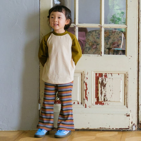 &amp;pal 2024AW border flare pants, khaki