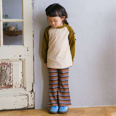 &amp;pal 2024AW border flare pants, khaki