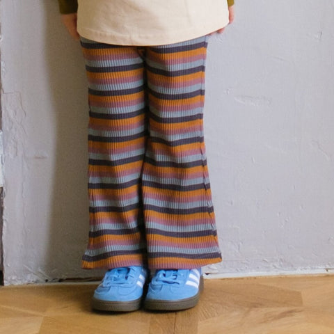 &pal（アンドパル）2025AW retro border lib pants 　bule  ボーダーリブパンツ  ブルー