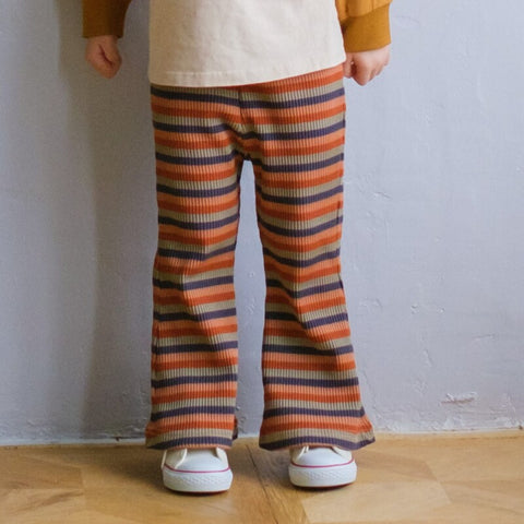 &pal（アンドパル）2025AW retro border lib pants red  ボーダーリブパンツ  レッド