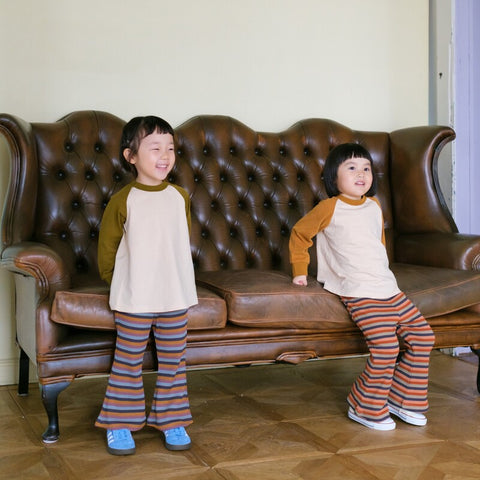 &amp;pal 2024AW border flare pants, khaki