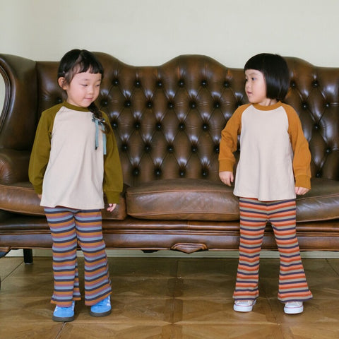 &amp;pal 2024AW border flare pants, khaki