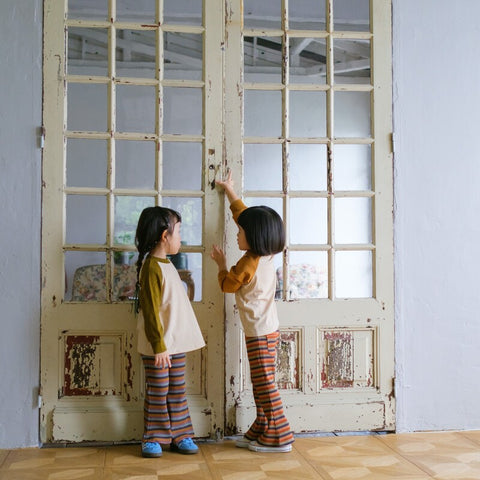 &amp;pal 2024AW border flare pants, khaki