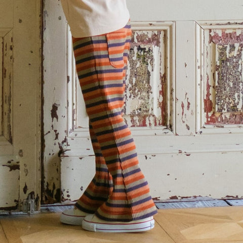 &amp;pal 2024AW border flare pants, khaki