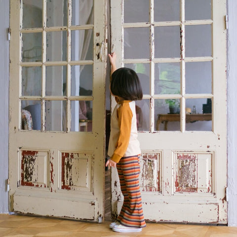 &amp;pal 2024AW border flare pants, khaki