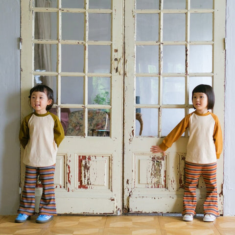 &amp;pal 2024AW border flare pants, khaki