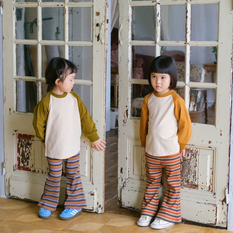 &amp;pal 2024AW border flare pants, khaki