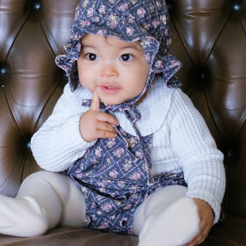 [Reservations for delivery in October] &amp;pal 2024AW moon pattern salo pett Moon Bloomer Salopette Navy