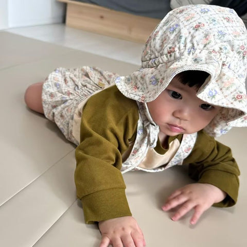 &pal（アンドパル）2025AW　floral pattern code rompers　ivory　花柄ロンパース　アイボリー