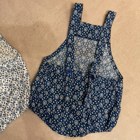【drop3】&pal（アンドパル）2026SS　floral pattern salopette rompers　blue　花柄サロペットロンパース　ブルー