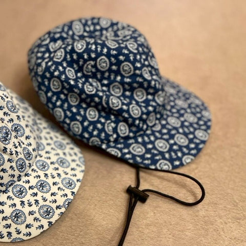 【drop3】&pal（アンドパル）2026SS　 floral print cap blue　花柄プリントキャップ帽　ブルー