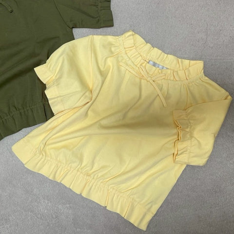 【drop3】&pal（アンドパル）2026SS　retro color puff sleeve T-shirt  cream　パフTシャツ　クリーム
