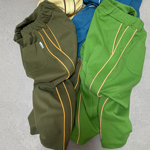 【drop3】&pal（アンドパル）2026SS　retro color line pants　Khaki　サイドラインパンツ　カーキ