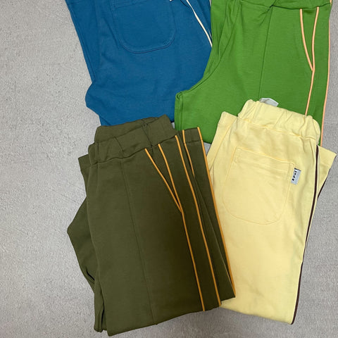 【drop3】&pal（アンドパル）2026SS　retro color line pants　Khaki　サイドラインパンツ　カーキ