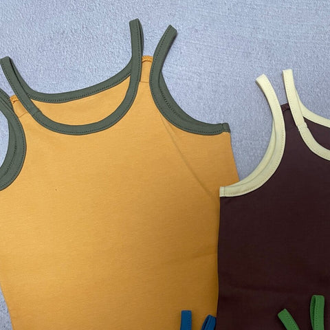 【drop3】&pal（アンドパル）2026SS　retro color W strap camisole　ダブルストラップキャミ　オレンジ