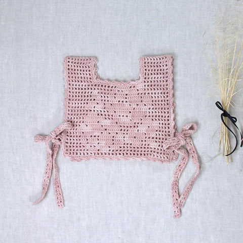 iver&amp;isla 2024AW rose crochet pinny -mallow- Crochet pinny, bustier