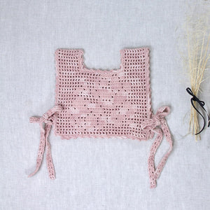 iver&isla 2024AW rose crochet pinny -mallow- Crochet pinny, bustier