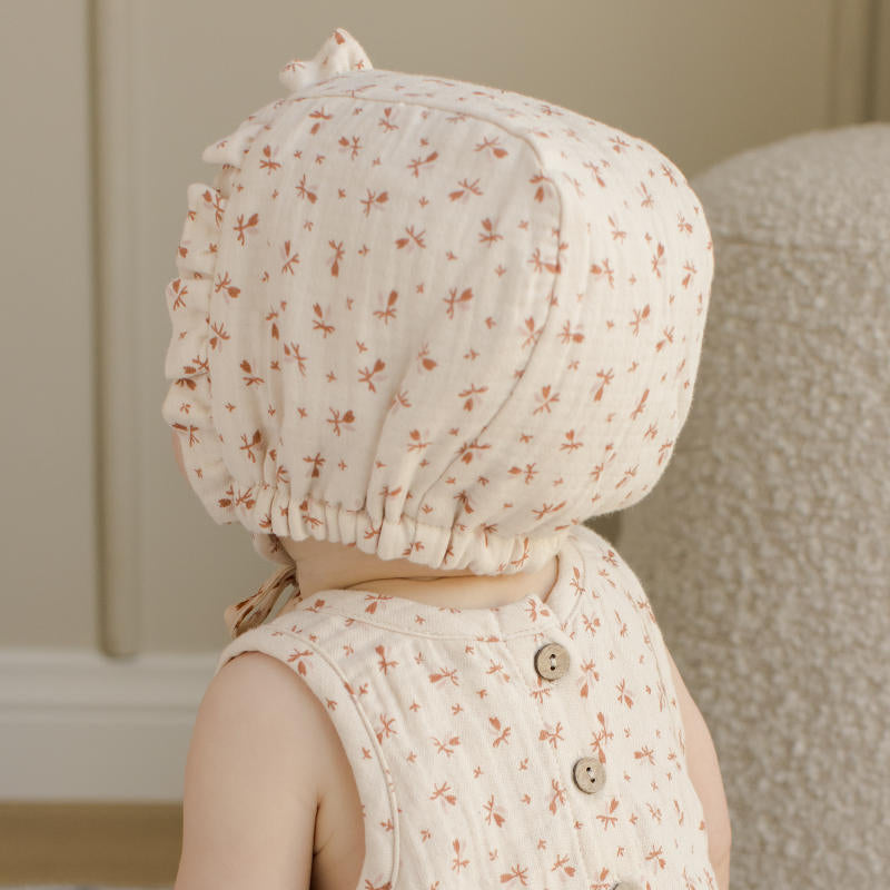 Quincy Mae（クインシーメイ）2024SS WOVEN RUFFLE BONNET 