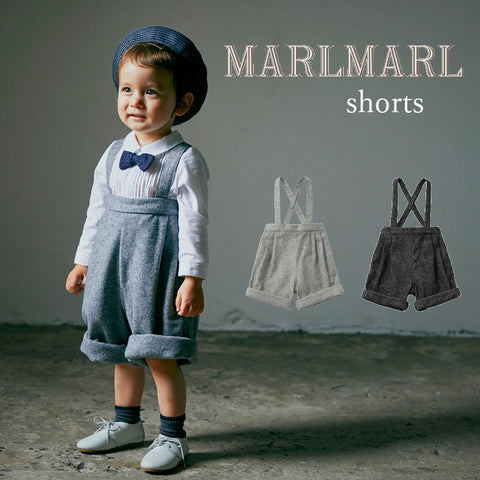 MARLMARL（マールマール）  2way short baby×kids   ストラップ付きハーフパンツ  charcoal,grey,beige 0-6才