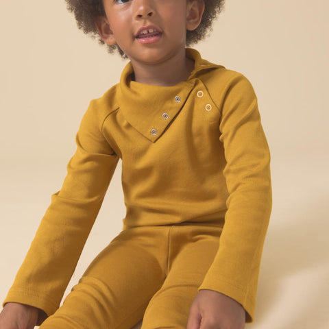Lali Kids（ラリキッズ）2025AW Snap Turtleneck in Mustard　タートルネックトップス