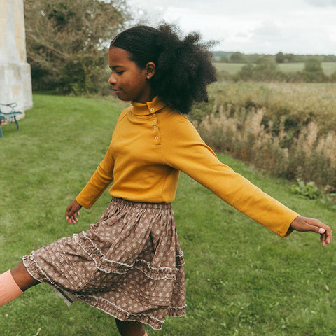 Lali Kids（ラリキッズ）2025AW Snap Turtleneck in Mustard　タートルネックトップス