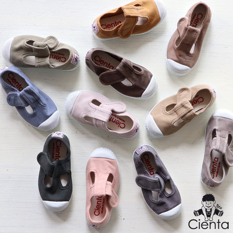 【送料無料】Cienta（シエンタ）キッズ Tストラップシューズ 靴  キャンバス スニーカー 77997 21-34サイズ (12.5-21cm)