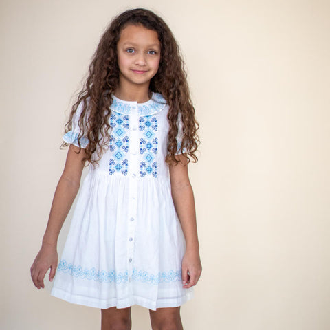 Lali Kids（ラリキッズ）2025SS Ivy Dress in Opaline Embroidery キッズワンピース