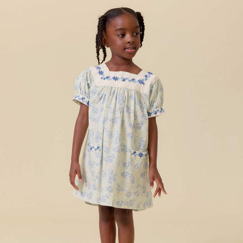【D2】Lali Kids（ラリキッズ）2026SS Adelle Dress in Minty Flower Print キッズワンピース
