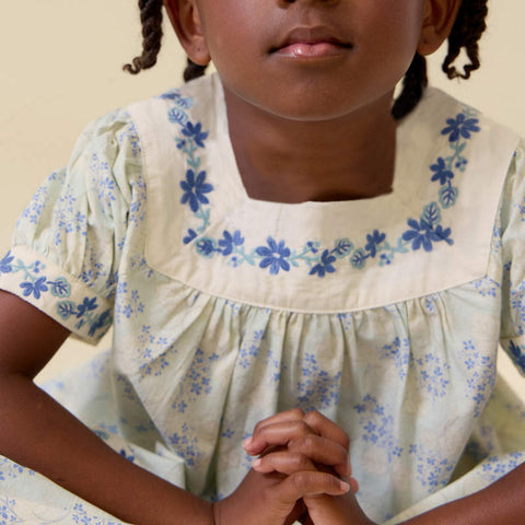 【D2】Lali Kids（ラリキッズ）2026SS Adelle Dress in Minty Flower Print キッズワンピース