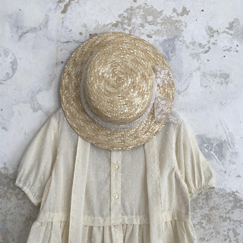 【3月末入荷次第お届けのご予約】FROU FROU kids 2025SS THE CLASSIC HAT -off white- クラシックハット、麦わら帽子