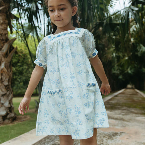 【D2】Lali Kids（ラリキッズ）2026SS Adelle Dress in Minty Flower Print キッズワンピース