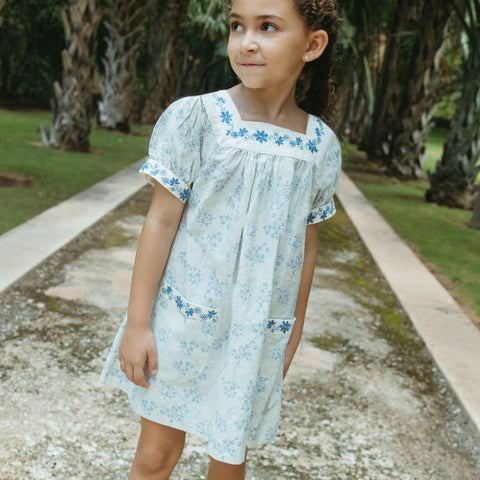 【D2】Lali Kids（ラリキッズ）2026SS Adelle Dress in Minty Flower Print キッズワンピース
