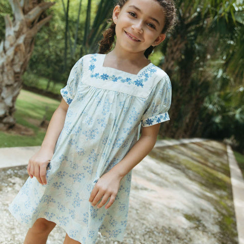 【D2】Lali Kids（ラリキッズ）2026SS Adelle Dress in Minty Flower Print キッズワンピース