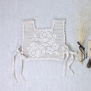 iver&isla 2024AW rose crochet pinny -cream- クロシェピニー、ビスチェ