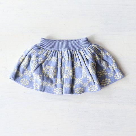 ・Mabli Knitwear（マブリ） 2024SS  BRITHLEN SKIRT ブルマ付きニットスカート chambray blue